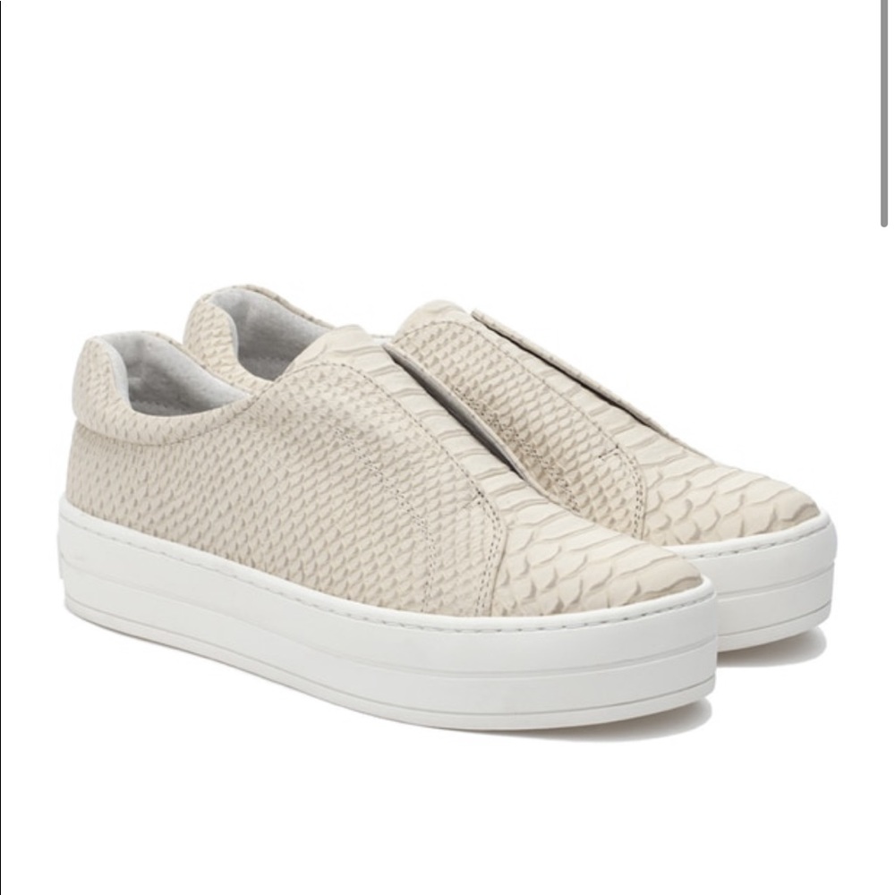 NWT J/SLIDES Heidi Off White Embossed Sneaker - Picture 3 of 4
